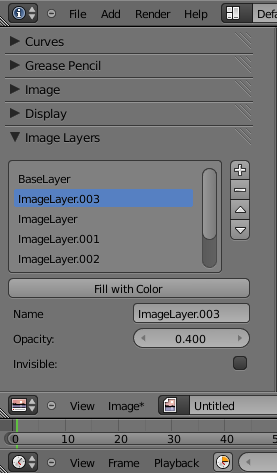 The UI for image layers