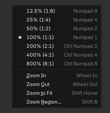 Zoom（ズーム）メニュー