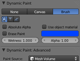 Dynamic Paint brush user-interface